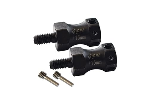 GPM Racing Losi 1:10 Baja Rey/Rock Rey/Hammer Rey U4 Tuning Teile Harden Steel #45 Front Or Rear Extended Wheel Hex (+15mm) - 4Pc Set Black von GPM Racing