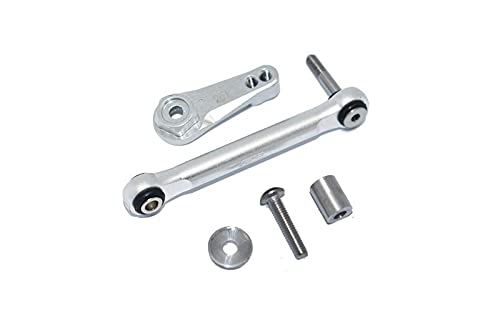 Losi 1:10 Lasernut U4 Tenacity LOS03028 / Tenacity DB Pro LOS03027V2 Tuning Teile Aluminium Tie Rod + 25T Servo Horn - 5Pc Set Silver von GPM Racing