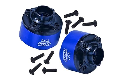 Medium Carbon Steel+Aluminium 7075 Front Center Rear Diff Case Set of Two for Traxxas 1:5 X Maxx 6S / X Maxx 8S / XRT 8S Monster Truck Upgrades - Blue von GPM Racing