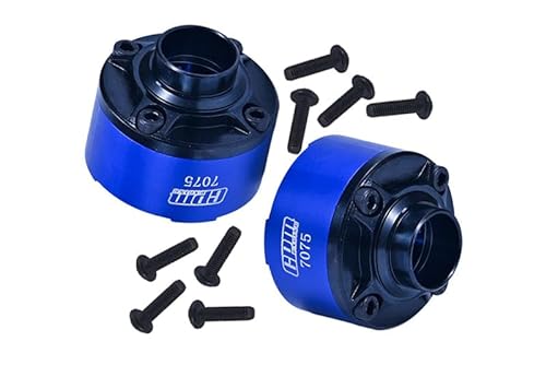 Medium Carbon Steel+Aluminium 7075 Front Center Rear Diff Case Set of Two for Traxxas 1:5 X Maxx 6S / X Maxx 8S / XRT 8S Monster Truck Upgrades - Blue von GPM Racing