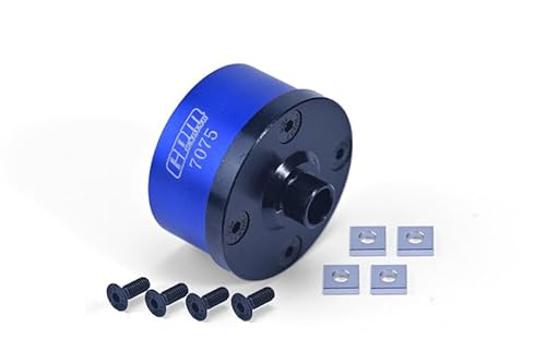 Medium Carbon Steel+Aluminium 7075 Front Middle Rear Diff Case For LOSI 1:8 LMT 4WD Solid Axle Monster Truck / LMT Mega Truck / LMT Grave Digger/Son-uva Digger / TLR Tuned LMT Kit Upgrades - Blue von GPM Racing