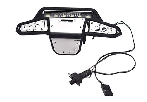 Nylon and Stainless Steel Universal Front Bumper with 6 Led Light Bulbs for Traxxas 1:18 TRX4M Ford Bronco Crawler 97074-1 / TRX4M Land Rover Defender 97054-1 Upgrades - Black von GPM Racing