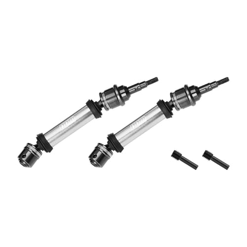 4140 Carbon Steel+ Aluminium 6061-T6 Alloy Front CVD Drive Shaft for Traxxas 1/10 Ford Fiesta ST Rally VXL Upgrades - Silver von GPM