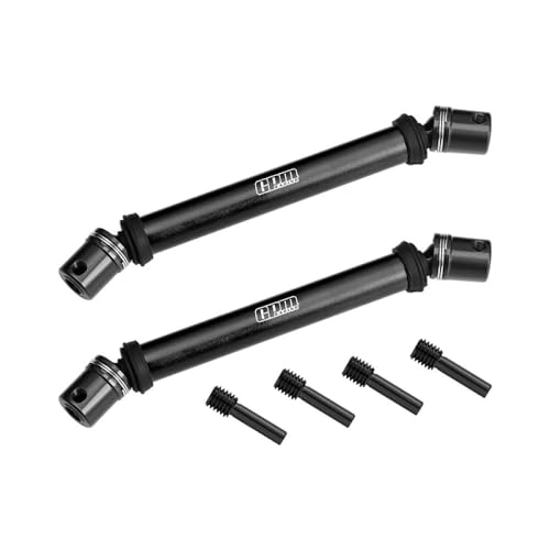 4140 Carbon Steel+Alloy 6061-T6 Front+Rear Universal Center Slider Driveshaft for LOSI 1/8 LMT 2.0 Grave Digger 4X4 Solid Axle Brushless Monster Truck-LOS04028 Upgrades - Black von GPM