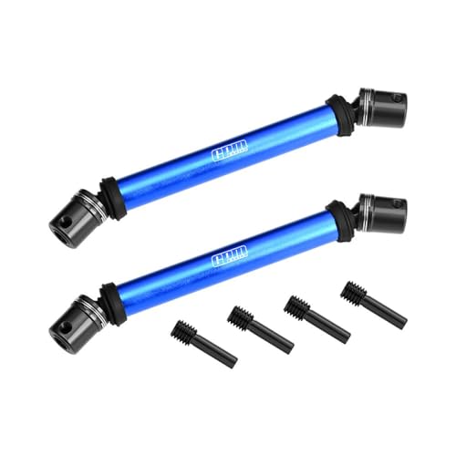 4140 Carbon Steel+Alloy 6061-T6 Front+Rear Universal Center Slider Driveshaft for LOSI 1/8 LMT 2.0 Grave Digger 4X4 Solid Axle Brushless Monster Truck-LOS04028 Upgrades - Blue von GPM