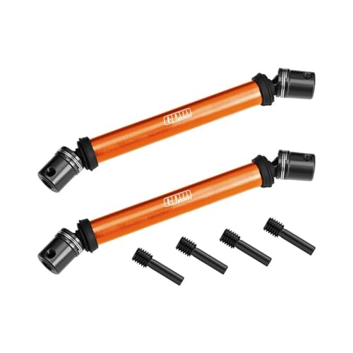 4140 Carbon Steel+Alloy 6061-T6 Front+Rear Universal Center Slider Driveshaft for LOSI 1/8 LMT 2.0 Grave Digger 4X4 Solid Axle Brushless Monster Truck-LOS04028 Upgrades - Orange von GPM