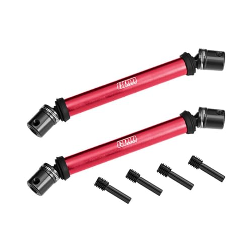 4140 Carbon Steel+Alloy 6061-T6 Front+Rear Universal Center Slider Driveshaft for LOSI 1/8 LMT 2.0 Grave Digger 4X4 Solid Axle Brushless Monster Truck-LOS04028 Upgrades - Red von GPM