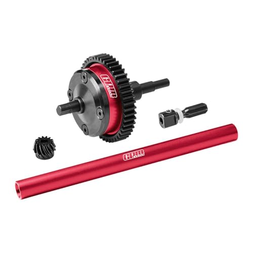 4140 Carbon Steel + 7075 Alloy Centre Complete Differential for Traxxas 1/16 Mini Maxx 4WD RTR Brushless Monster Truck 107154-1 Upgrades - Red von GPM