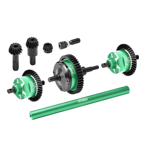 4140 Carbon Steel + 7075 Alloy Front & Centre & Rear Complete Differential for Traxxas 1/16 Mini Maxx 4WD RTR Brushless Monster Truck 107154-1 Upgrades - Green von GPM