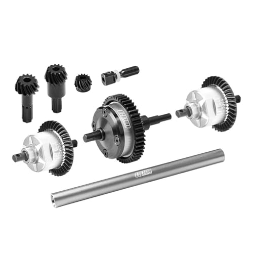 4140 Carbon Steel + 7075 Alloy Front & Centre & Rear Complete Differential for Traxxas 1/16 Mini Maxx 4WD RTR Brushless Monster Truck 107154-1 Upgrades - Silver von GPM