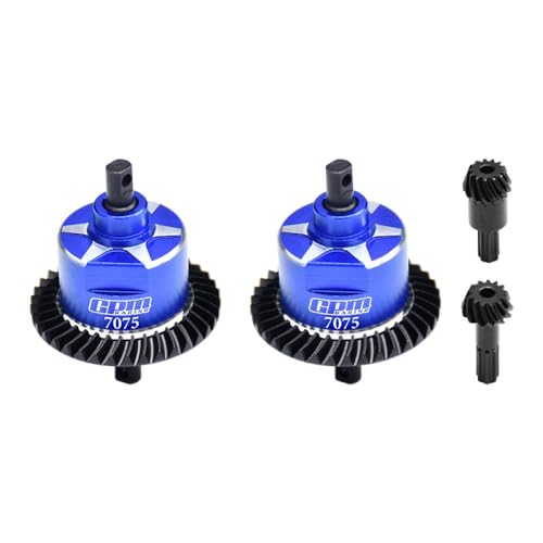 4140 Carbon Steel + 7075 Alloy Front & Rear Complete Differential for Traxxas 1/16 Mini Maxx 4WD RTR Brushless Monster Truck 107154-1 Upgrades - Blue von GPM