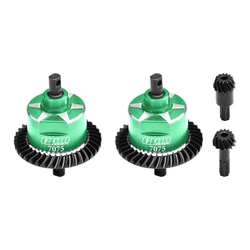 4140 Carbon Steel + 7075 Alloy Front & Rear Complete Differential for Traxxas 1/16 Mini Maxx 4WD RTR Brushless Monster Truck 107154-1 Upgrades - Green von GPM
