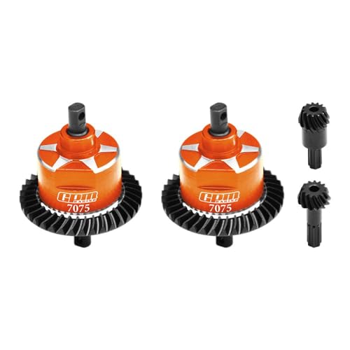 4140 Carbon Steel + 7075 Alloy Front & Rear Complete Differential for Traxxas 1/16 Mini Maxx 4WD RTR Brushless Monster Truck 107154-1 Upgrades - Orange von GPM