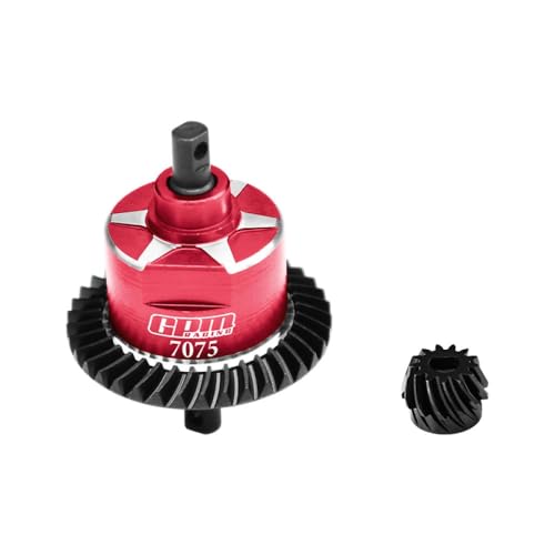 4140 Carbon Steel + Aluminum 7075 Alloy Rear Complete Differential for Traxxas 1:10 Slash 4X4 / Slash Low-CG/Hoss 3S / Rustler VXL / 1:7 XO-01/1:8 Jato 4X4 VXL Upgrade Parts - Red von GPM