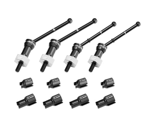 Aluminium 4140 Carbon Steel Front & Rear CVD Drive Shafts with Alloy 7075 Wheel Hex (Pins Thickened 2mm) for Arrma 1/16 Mojave GROM Desert Truck Upgrades - Silver von GPM