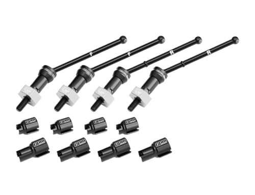 Aluminium 4140 Carbon Steel Front & Rear CVD Drive Shafts with Alloy 7075 Wheel Hex (Pins Thickened 2mm) for Arrma 1:18 Granite GROM / 1:14 Typhon GROM Small Scale Buggy Upgrades - Silver von GPM