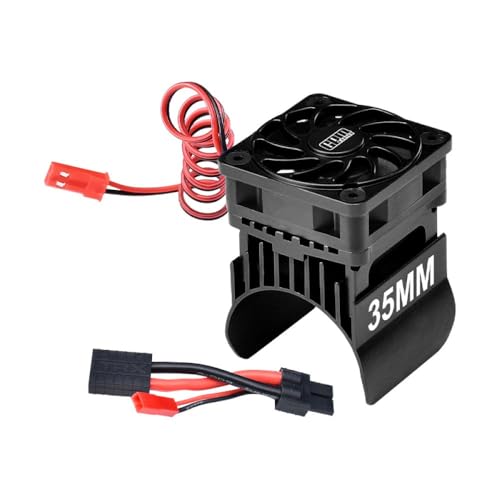 Aluminium 6061-T6 Alloy Cooling Fan with 35mm Motor Heatsink for Traxxas 1:16 Mini Maxx 4WD 107154-1 / Mini XRT VXL-3S 108076-1 Monster Truck Upgrades - Black von GPM