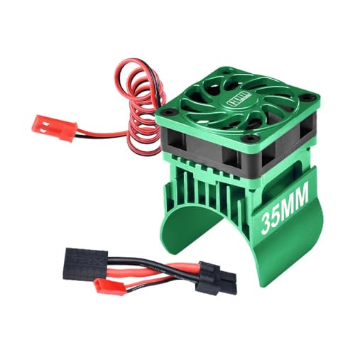 Aluminium 6061-T6 Alloy Cooling Fan with 35mm Motor Heatsink for Traxxas 1:16 Mini Maxx 4WD 107154-1 / Mini XRT VXL-3S 108076-1 Monster Truck Upgrades - Green von GPM