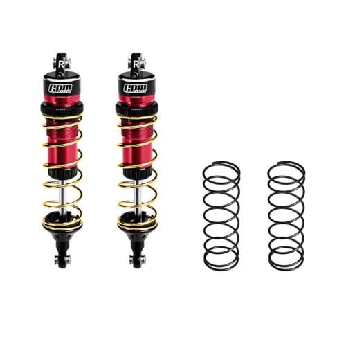 Aluminium 6061-T6 Alloy Rear Adjustable Spring Shock 104mm for Traxxas 1:8 JATO 4X4 VXL Brushless / 1:10 Rustler 4X4 Ultimate/Slash Ultimate/Slash Mudboss Racer Upgrades - Red Aluminium 6061-T6 Alloy Rear Adjustable Spring Shock 104mm for Traxxas 1:8 JATO 4X4 VXL Brushless / 1:10 Rustler 4X4 Ultimate/Slash Ultimate/Slash Mudboss Racer Upgrades - Red von GPM
