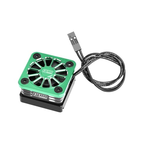 Aluminium 6061-T6 Esc High Speed Cooling Fan 20000 RPM (BL-2S: 3383 & Velineon VXL-3S: 3355R) for Traxxas 1:16 Mini XRT/Mini Maxx / 1:8 Jato 4X4 / 1:10 Slash Mudboss/Ford Fiesta ST Rally - Green von GPM