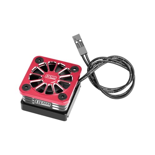 Aluminium 6061-T6 Esc High Speed Cooling Fan 20000 RPM (BL-2S: 3383 & Velineon VXL-3S: 3355R) for Traxxas 1:16 Mini XRT/Mini Maxx / 1:8 Jato 4X4 / 1:10 Slash Mudboss/Ford Fiesta ST Rally - Red von GPM