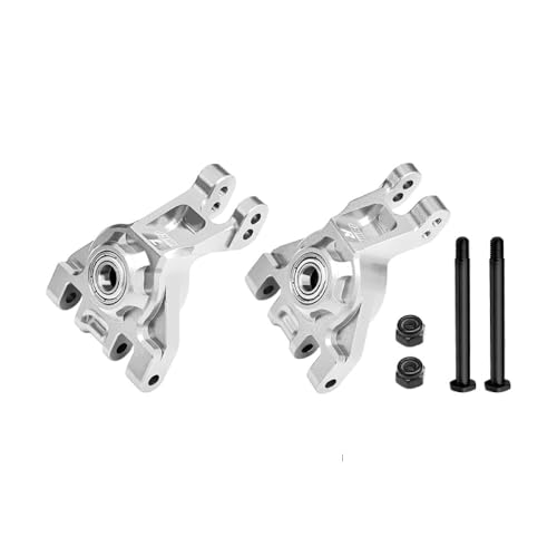 Aluminium 7075 Alloy Rear Stub Axle Carriers with Oversize Bearing for Traxxas 1:8 JATO 4X4 VXL / 1:10 Bigfoot/Ford F-150 Raptor/RUSTLER/Slash/Stampede/Ford Fiesta ST Rally - Silver von GPM