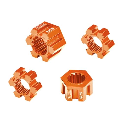 Aluminium 7075-T6 Alloy 24mm Wheel Hex Hubs for Traxxas 1/6 Funco Pro Scale 2WD Sand Car 8S-109076-4 Upgrades - Orange von GPM