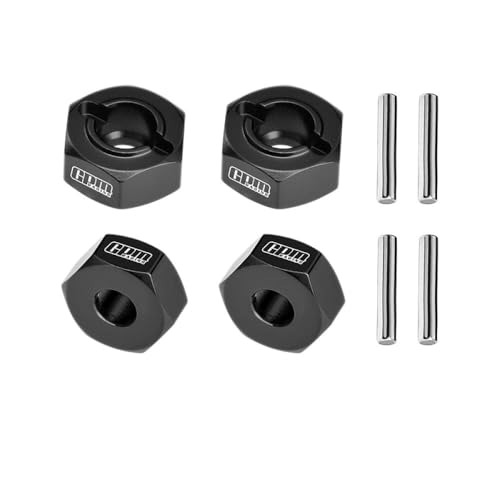 Aluminium 7075-T6 Alloy Front and Rear 12mm Wheel Hub Axle Hole 6mm for Traxxas 1:10 Ford Fiesta ST/Bigfoot 2S / Rustler 2S / Slash 4X4 VXL/Ford Raptor R/Stampede / 1:8 JATO 4X4 VXL - Black von GPM