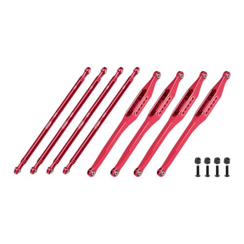 Aluminium 7075-T6 Alloy Upper & Lower Link Bar Set for LOSI 1/8 LMT 2.0 Grave Digger 4X4 Solid Axle Brushless Monster Truck-LOS04028 Upgrades - Red Aluminium 7075-T6 Alloy Upper & Lower Link Bar Set for LOSI 1/8 LMT 2.0 Grave Digger 4X4 Solid Axle Brushless Monster Truck-LOS04028 Upgrades - Red von GPM