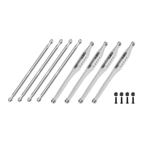 Aluminium 7075-T6 Alloy Upper & Lower Link Bar Set for LOSI 1/8 LMT 2.0 Grave Digger 4X4 Solid Axle Brushless Monster Truck-LOS04028 Upgrades - Silver Aluminium 7075-T6 Alloy Upper & Lower Link Bar Set for LOSI 1/8 LMT 2.0 Grave Digger 4X4 Solid Axle Brushless Monster Truck-LOS04028 Upgrades - Silver von GPM