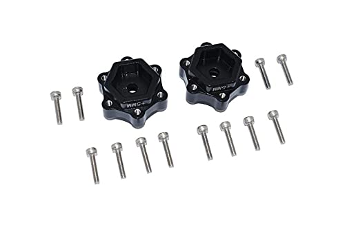 Aluminium Hex Adapters Converter (+5mm) for Losi 1:8 LMT 4WD Solid Axle Monster Truck LOS04022 / LMT Grave Digger/Son-uva Digger LOS04021 / TLR Tuned LMT Kit LOS04027 Upgrades - 14Pc Set Black von GPM