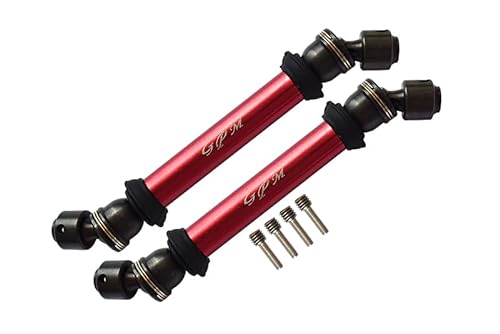 G.P.M. Axial Capra 1.9 Unlimited Trail Buggy Tuning Teile Steel+Aluminium Front+ Rear CVD Drive Shaft - 2Pc Set Red von GPM