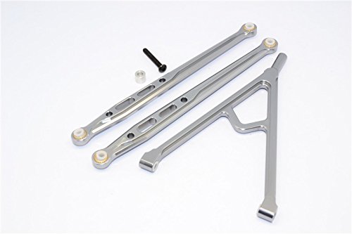 G.P.M. Axial SCX10 Tuning Teile Aluminium Front Chassis Links Parts Tree - 3Pcs Set Gray Silver von GPM