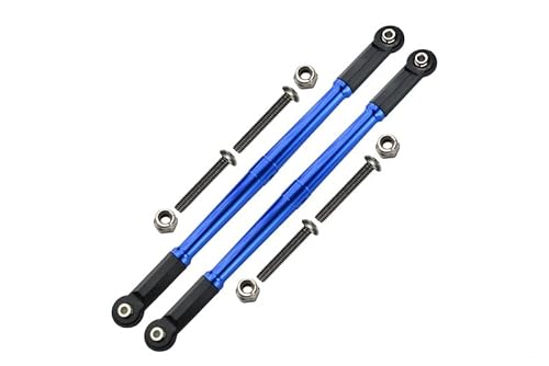 GPM for Losi 1:10 Baja Rey/Rock Rey Aluminum Adjustable Rear Upper Chassis Link Tie Rods - 1Pr Set Blue von GPM