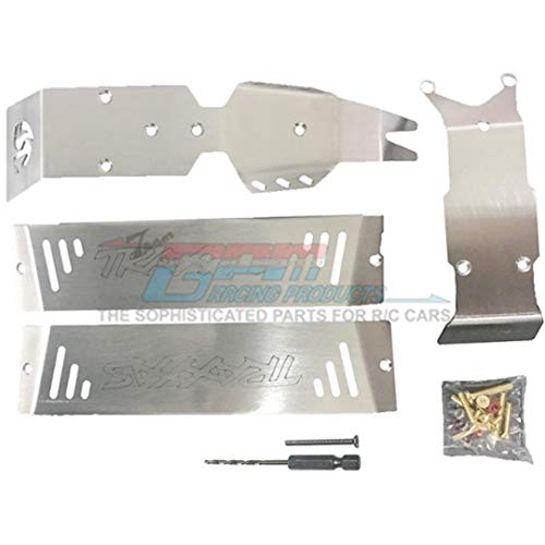 G.P.M. Traxxas E-Revo 2.0 VXL Brushless (86086-4) Tuning Teile Stainless Steel Skid Plates for Front, Center, Rear Chassis - 24Pc Set von GPM