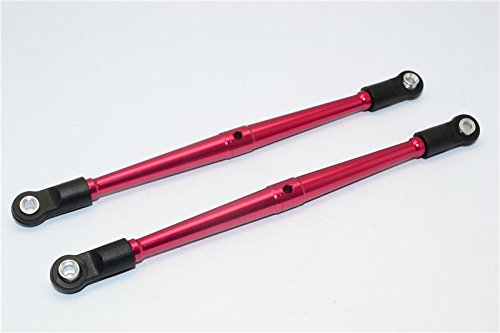 G.P.M. Vaterra K5 Blazer Ascender Tuning Teile Aluminium 4mm Anti-Thread Rear Upper Link (125mm Long) - 1Pr Red von GPM