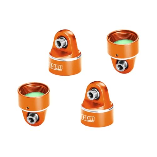 GPM Aluminium 7075 Alloy Damper Top Cap for Optional and Original Shock Absorbers for Traxxas 1/6 Funco Pro Scale 2WD Sand Car 8S-109076-4 Upgrades - Orange von GPM