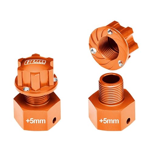GPM Aluminium Wheel Hex Adapter (+5mm) for Losi 1/6 Super Baja Rey 4X4 Desert Truck Upgrades - Orange von GPM