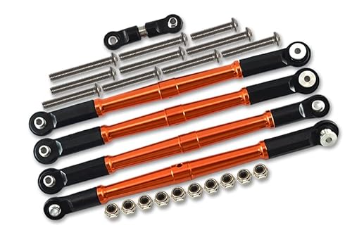 GPM Arrma 1:8 KRATON 6S / Outcast 6S/ Talion 6S BLX/KRATON 6S V5 / Notorious 6S V5 Tuning Teile Aluminium Turnbuckles Tie Rods - 5Pcs Set Orange von GPM