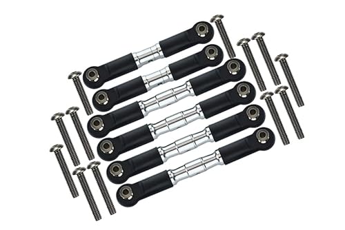GPM Arrma Granite 4x4 / Big Rock Crew Cab 4x4 Tuning Teile Stainless Steel Adjustable Tie Rods - 6Pc Set Silver von GPM