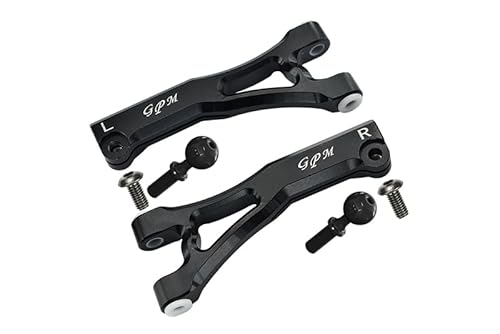GPM Arrma Limitless/Infraction/Typhon Tuning Teile Aluminum Front Upper Arms - 2Pc Set Black von GPM