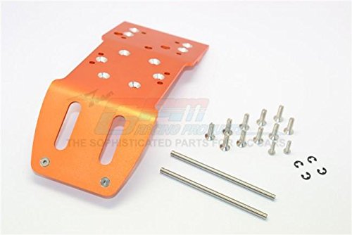 GPM HPI Savage 21, X, XL, K4.6, Flux Tuning Teile Aluminium Front Skid Plate with Screws & Pins & Aluminium Collars - 1Pc Set Orange von GPM
