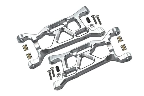 GPM For Losi 1:10 Lasernut U4 Tenacity LOS03028 / Tenacity DB Pro LOS03027V2 Aluminum Front Lower Arms - 12Pc Set Silver von GPM