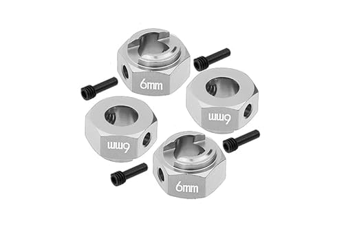 GPM Racing Axial 1/10 RBX10 Ryft 4WD Rock Bouncer Tuning Teile Aluminium Hex Adapters 6mm Thick - 8Pc Set Silver von GPM