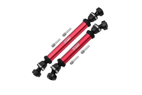 GPM Racing Axial 1/10 RBX10 Ryft 4WD Rock Bouncer Tuning Teile Steel + Aluminium Front + Rear CVD Drive Shaft - 6Pc Set Red von GPM Racing