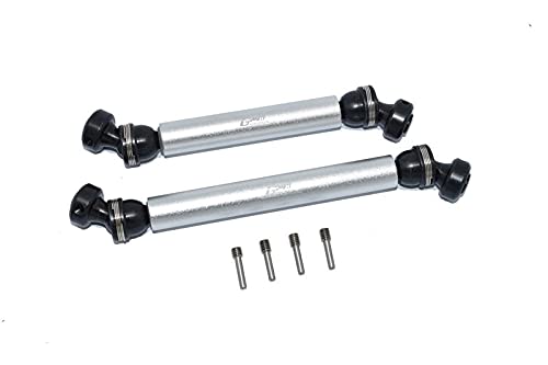 GPM Racing Axial 1/10 RBX10 Ryft 4WD Rock Bouncer Tuning Teile Steel + Aluminium Front + Rear CVD Drive Shaft - 6Pc Set Silver von GPM