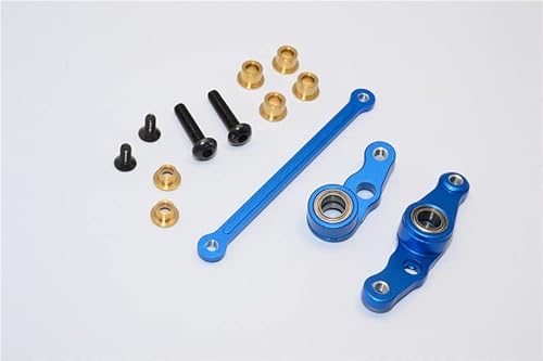 GPM for Tamiya DF01 / TA01 / TA02 / M1025 Tuning Teile Aluminium Steering Assembly with Bearings - 1 Set Blue von GPM