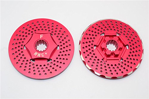 Traxxas X-Maxx 4X4 Tuning Teile Aluminium Front Wheel Hex Claw +3mm with Brake Disk - 2Pcs? Red von GPM