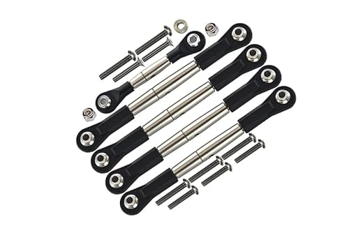 GPM for Axial Yeti (AX90026) & Yeti Score (AX90068) Spring Steel Completed Anti-Thread Tie Rod with Black Plastic Ends - 5 Pcs Set von GPM