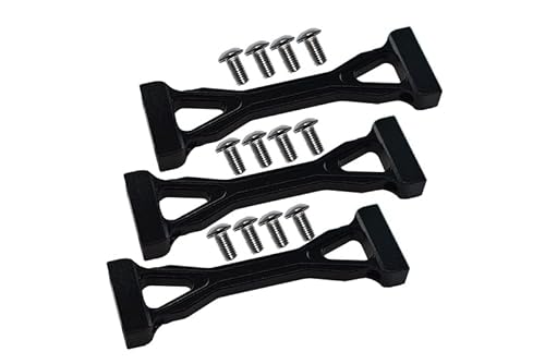 GPM for Tamiya 1/14 Truck Tuning Teile Aluminium Middle Chassis Mount with Screws (for King Haule/Globe Liner/Aeromax) - 3Pcs Set Black von GPM